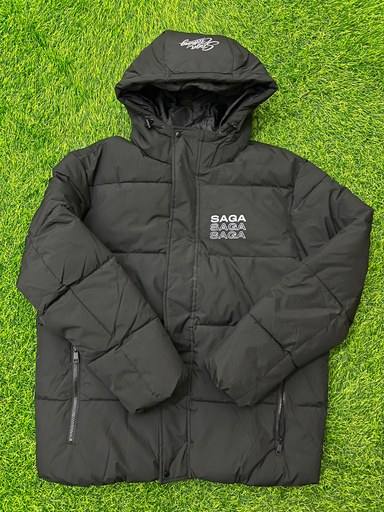 Saga Movement hoodie in black with embroidered branding